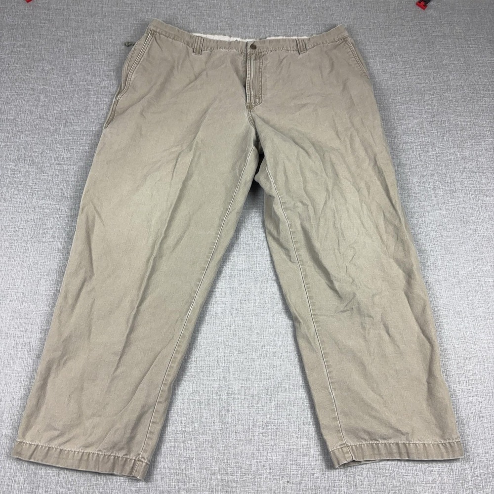Columbia Pants Mens 42x30 Beige Chino Flat Front Straight Relaxed Cotton Pockets